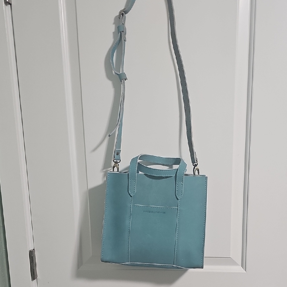 Portland Leather Sky Blue Crossbody Bag